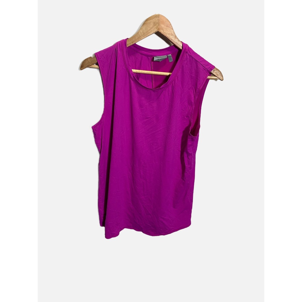 Athleta Tank Top Womens Large Magenta Purple Open Tulip Back Muscle Yoga Gym